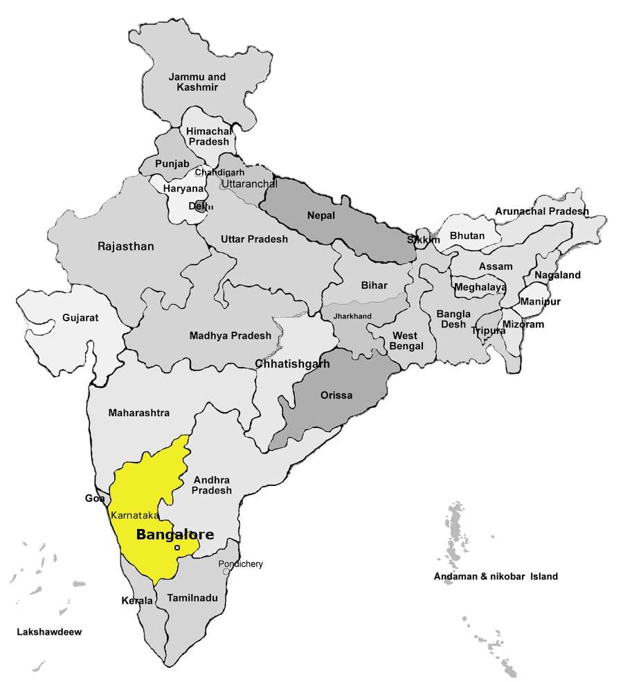 नक्शे के बैंगलोर भारत