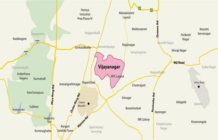 नक्शे के विजयनगर, बैंगलोर