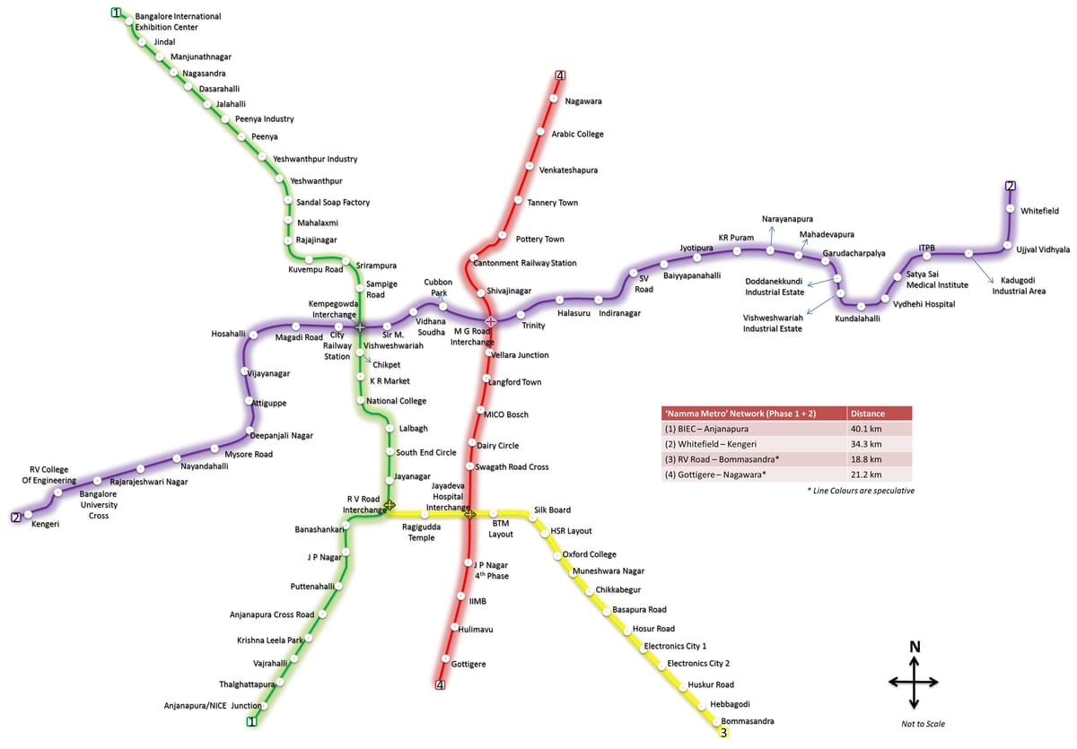 bmrcl मार्ग नक्शा