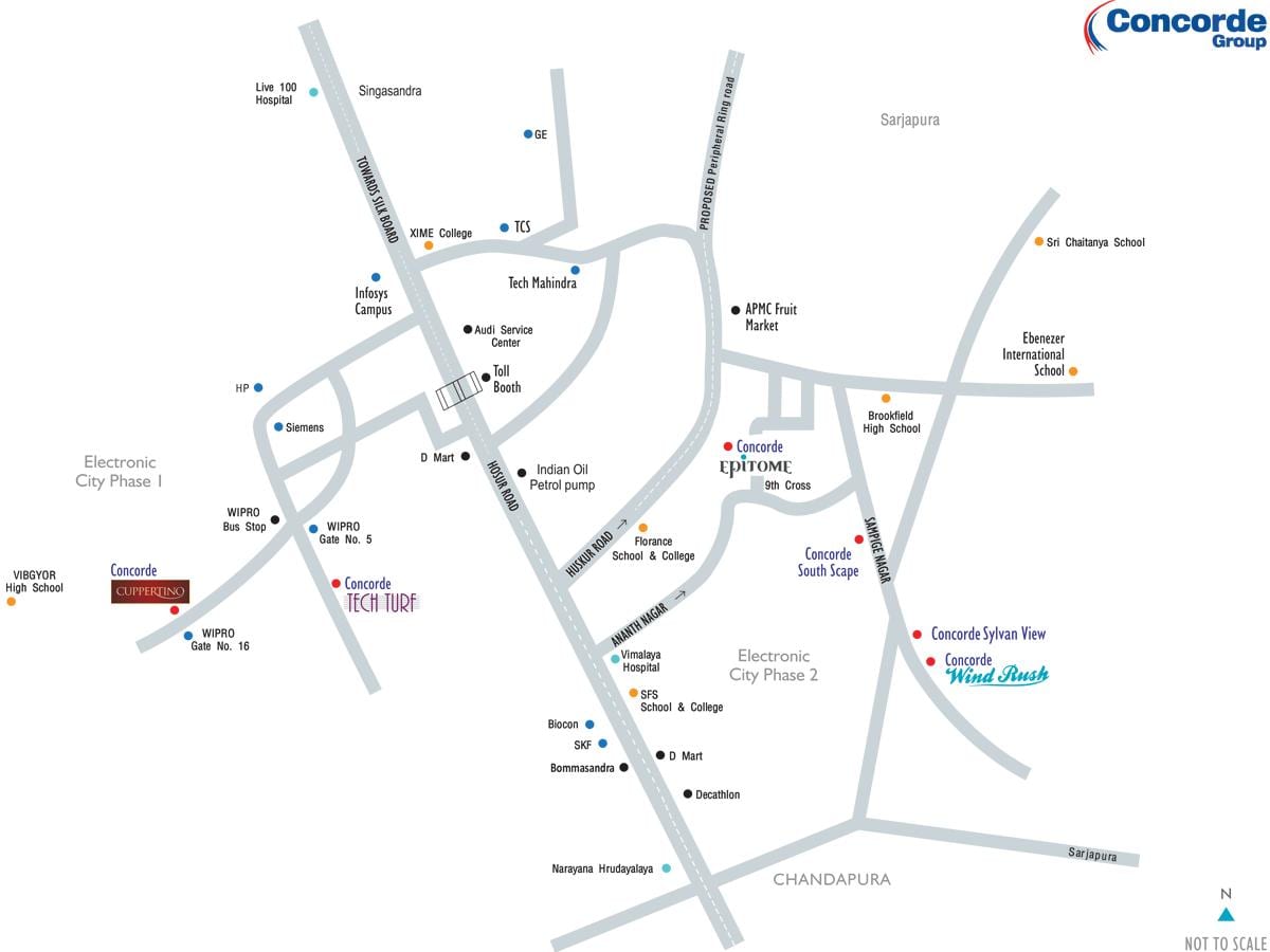 के नक्शे electronic city, बैंगलोर