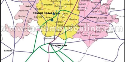 बैंगलोर गांधीनगर नक्शा
